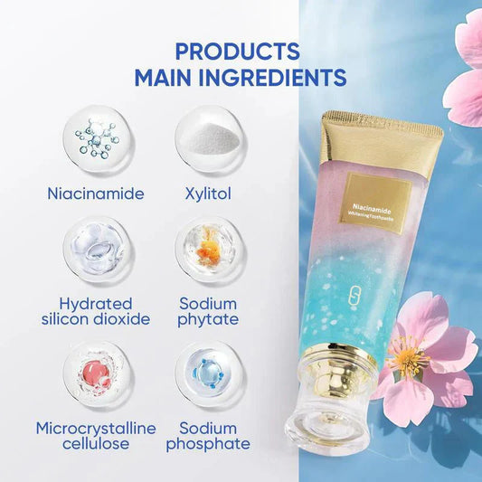 💖Niacinamide Whitening Toothpaste🦷Pearly White Teeth Revealed🦷Your Smile's New Secret Weapon!