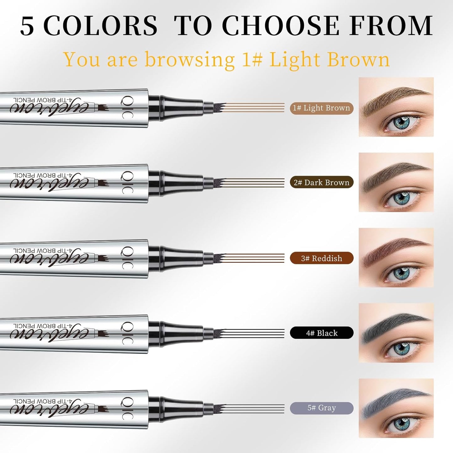 Buy 1 Get 1 FREE🔥3D Waterproof Microblading Eyebrow Pen 4 Fork Tip Tattoo Pencil (2 pcs)