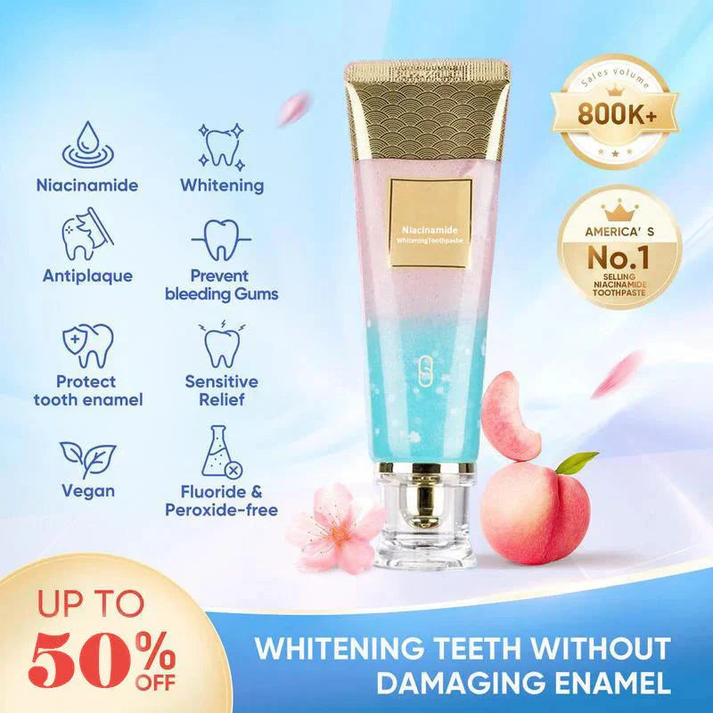💖Niacinamide Whitening Toothpaste🦷Pearly White Teeth Revealed🦷Your Smile's New Secret Weapon!