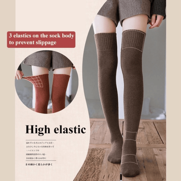 Women's Thermal Winter Fleece over Knee Socks