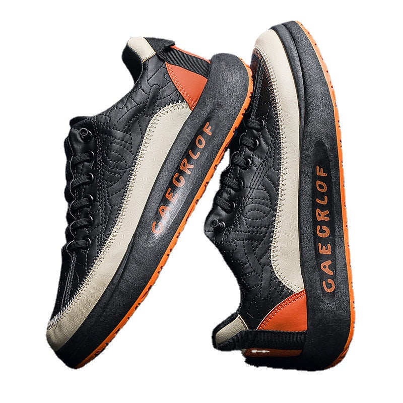 Leather Men's Casual Shoes with Thick Soles——Free Shipping