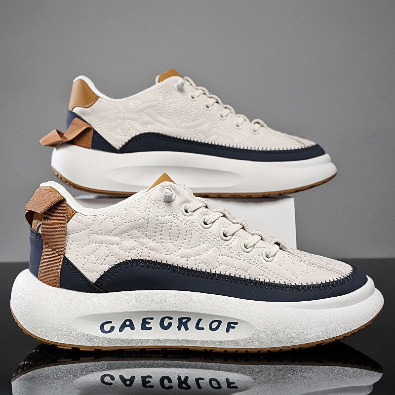 Leather Men's Casual Shoes with Thick Soles——Free Shipping