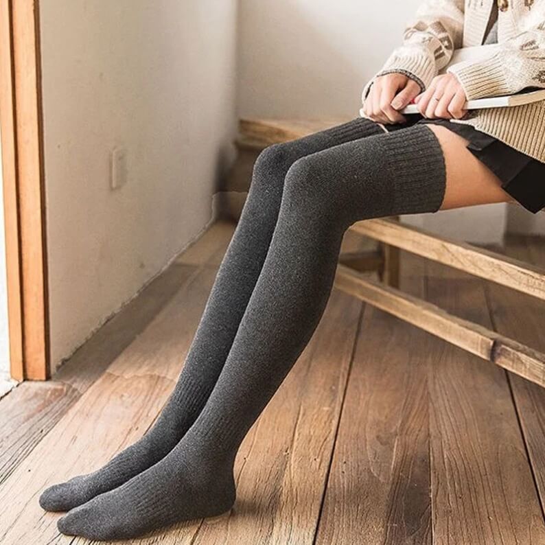 Women's Thermal Winter Fleece over Knee Socks