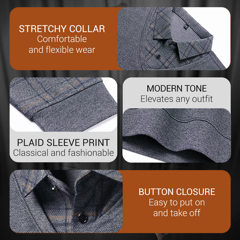 💖Limited Sale 50% OFF💖Men's Faux Two-Piece Long Sleeve Top