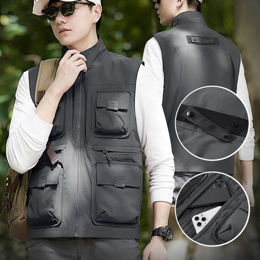 Casual Padded Reversible Multi-Pocket Vest