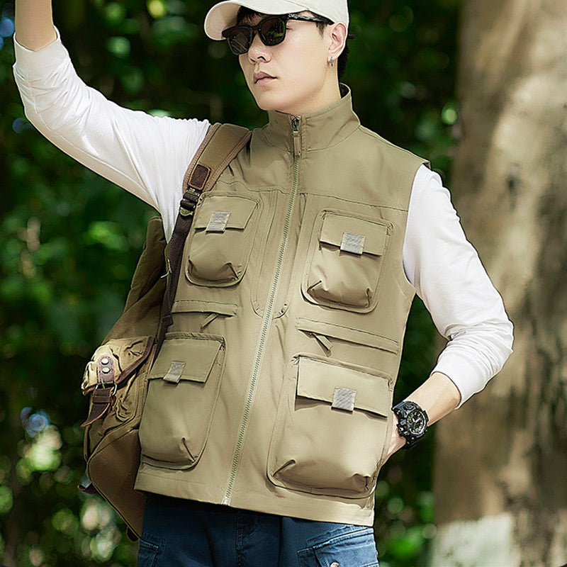 Casual Padded Reversible Multi-Pocket Vest