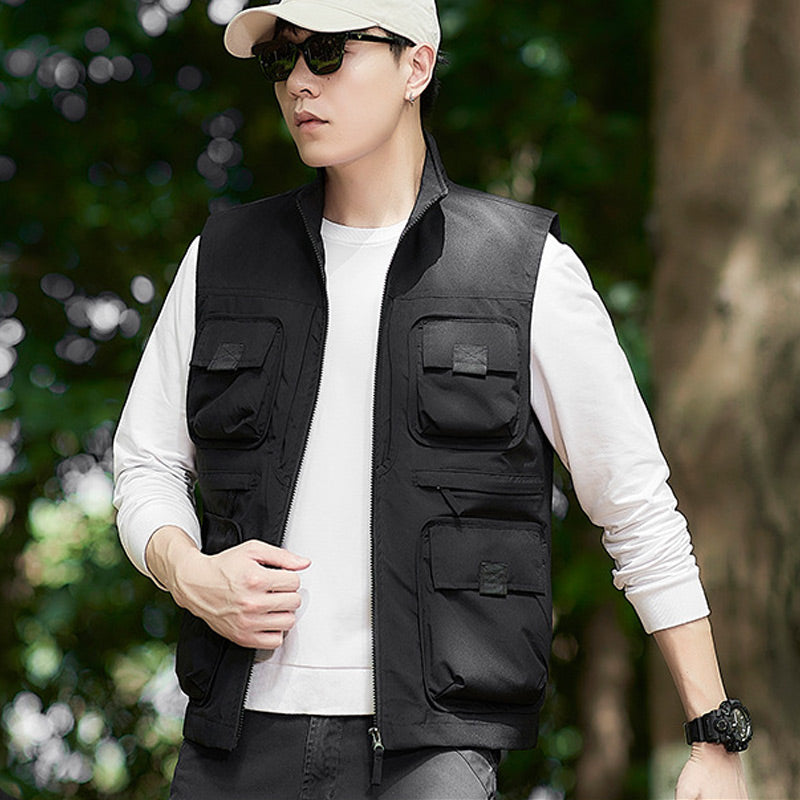Casual Padded Reversible Multi-Pocket Vest