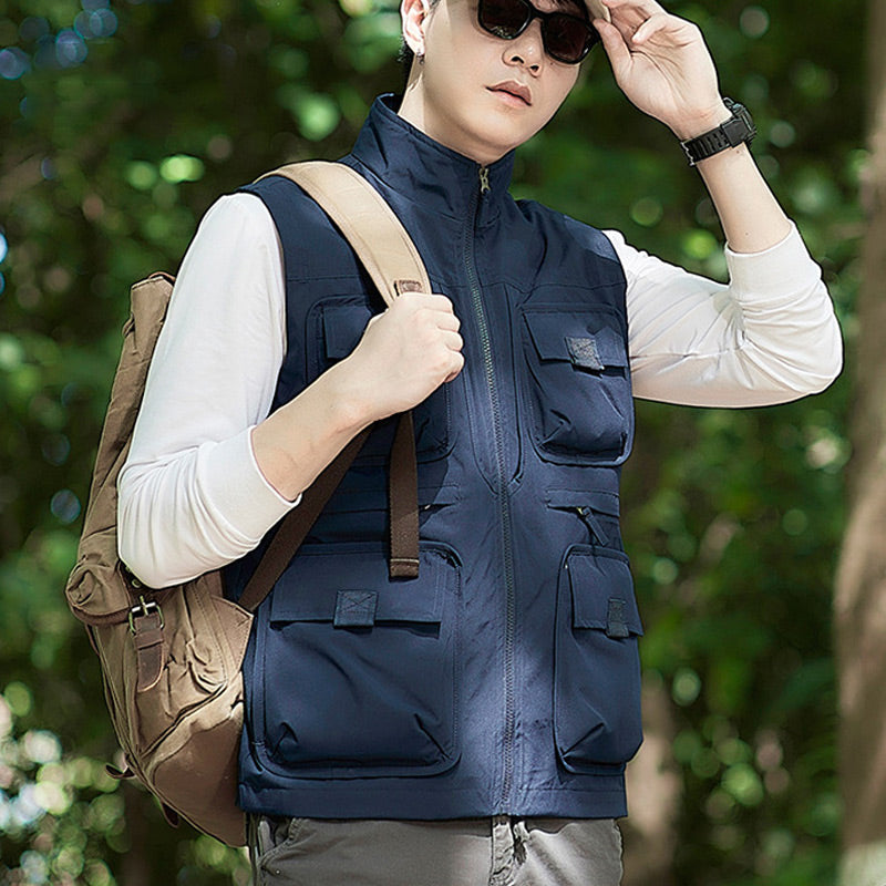 Casual Padded Reversible Multi-Pocket Vest