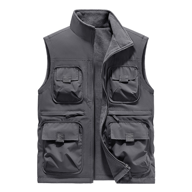 Casual Padded Reversible Multi-Pocket Vest