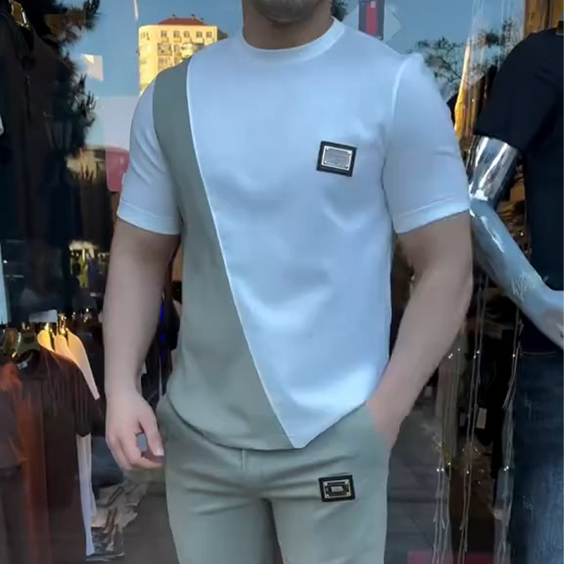 🔥 Trending This Summer! 💁‍♀️ Men's Casual Crew Neck Top and Pants Set