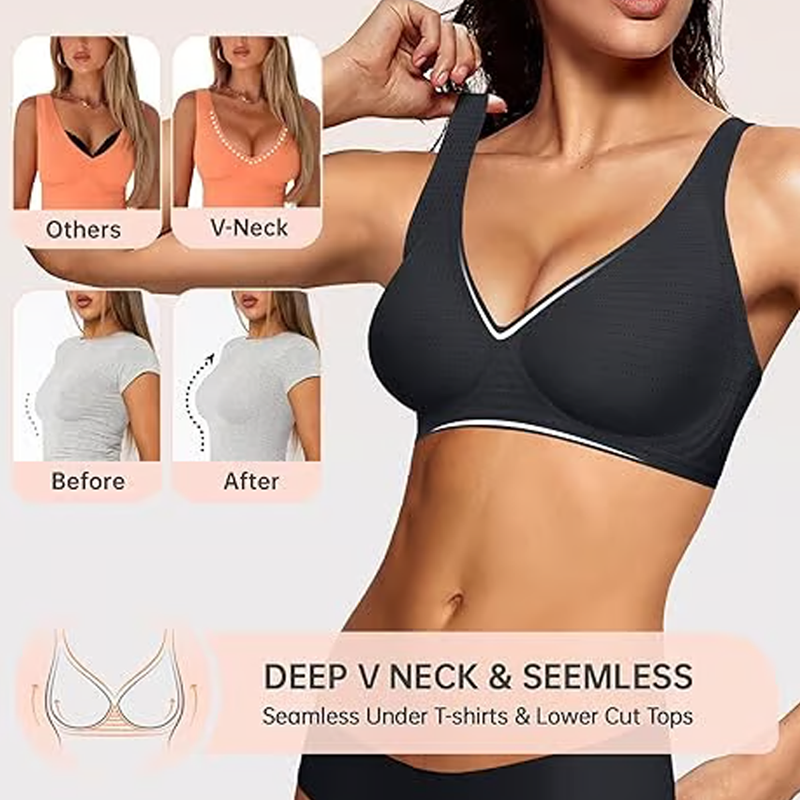 🍃Summer Hot Sale 49% OFF⏰Deep V Plunge Push-up Wirefree Seamless Bra