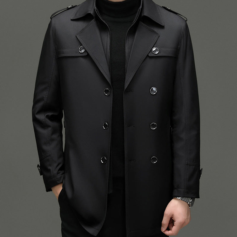 🔥55% discount🔥Men's Medium-Length Trench Coat with Detachable Inner