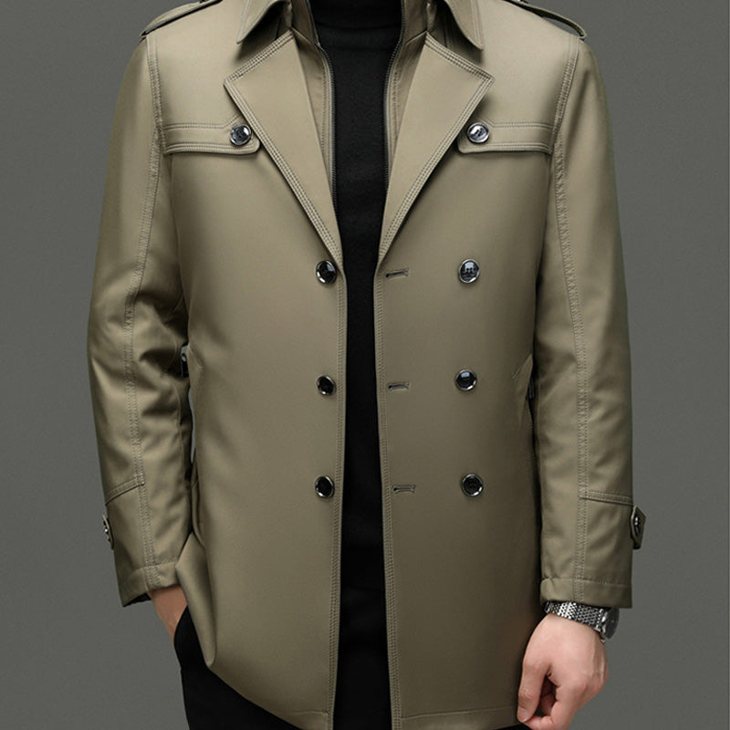 🔥55% discount🔥Men's Medium-Length Trench Coat with Detachable Inner