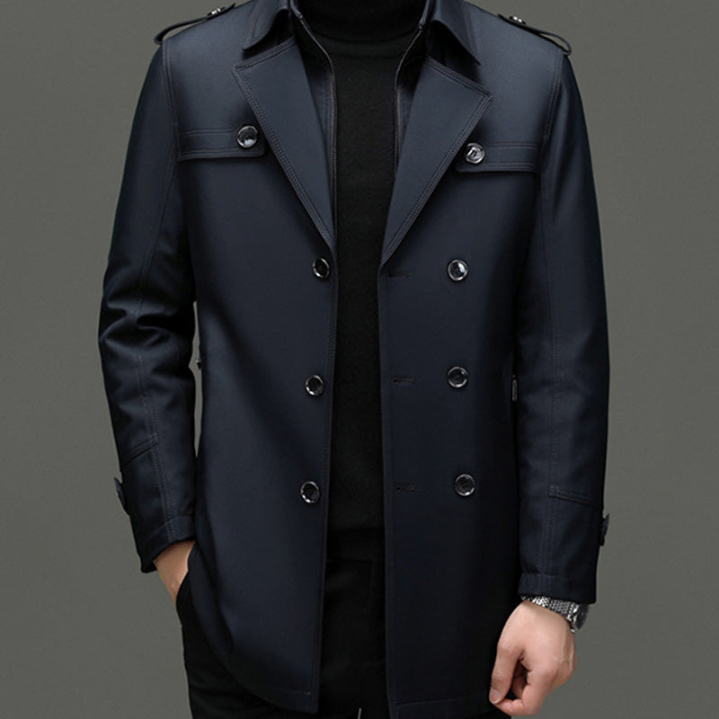 🔥55% discount🔥Men's Medium-Length Trench Coat with Detachable Inner