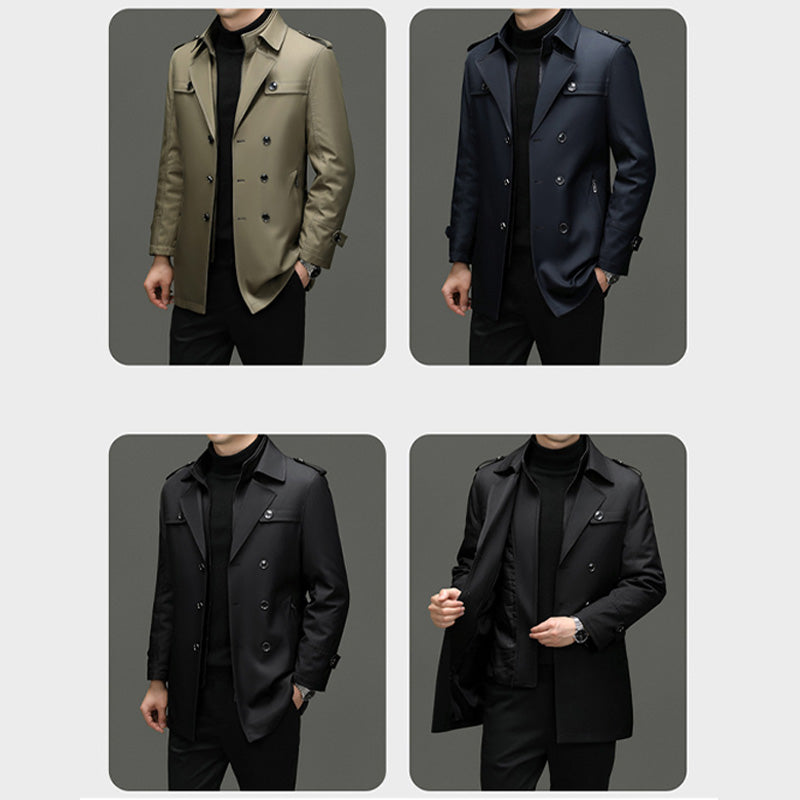 🔥55% discount🔥Men's Medium-Length Trench Coat with Detachable Inner